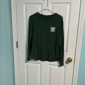 Vans Green Long Sleeve Tee Casual Cotton